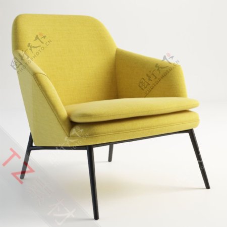 黄色沙发模型下载