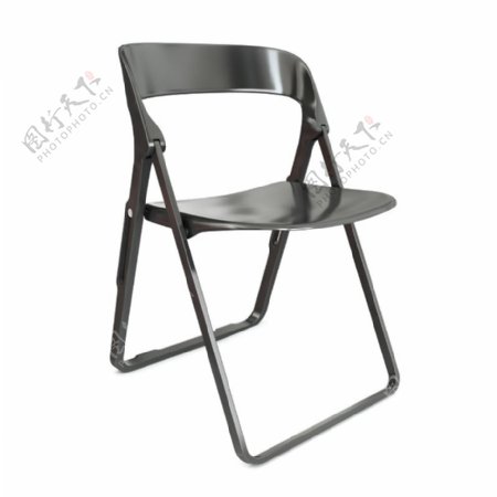 黑色简约可折叠椅子3d模型
