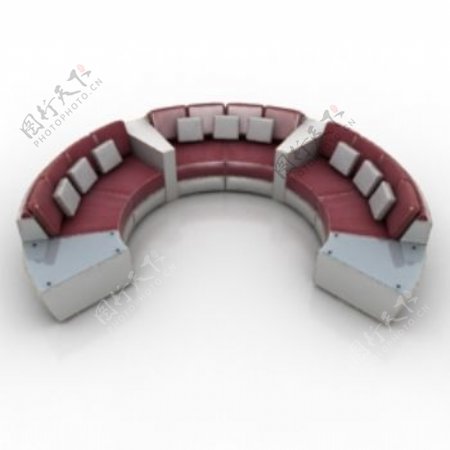 环形多人沙发3d模型