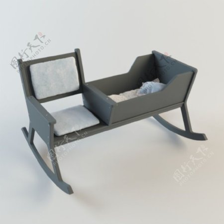 婴儿床座椅组合摇椅3d模型