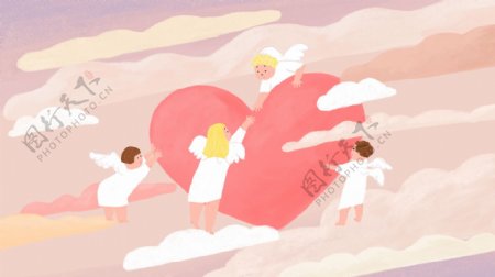 国际慈善日爱心天使插画