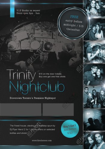 trinitynightclub国外创意欧美风酒吧宣传海报宣传单页