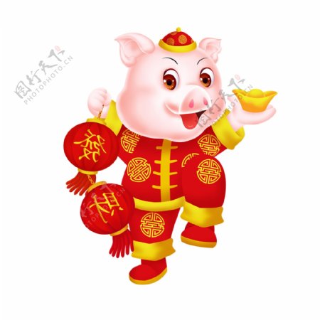 2019猪年大吉猪形象元素设计