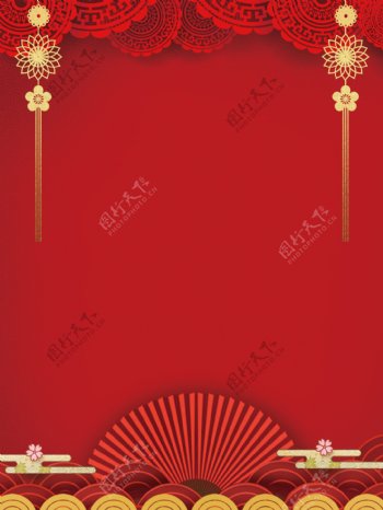 红色喜庆中国风新年背景设计