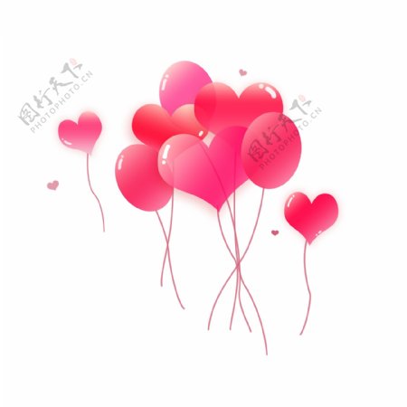 情人节粉色浪漫气球节日素材
