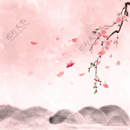 粉色中国风主图背景