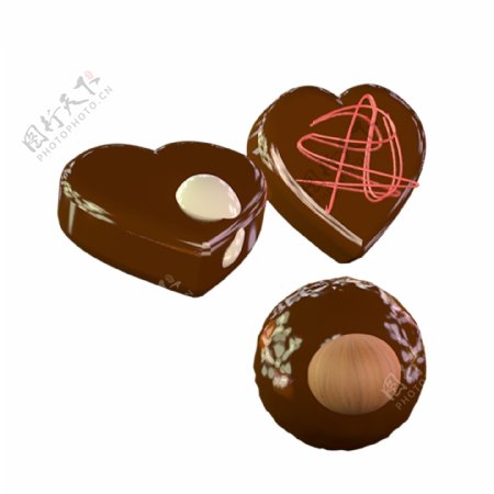 浪漫情人节礼物食品巧克力三维立体