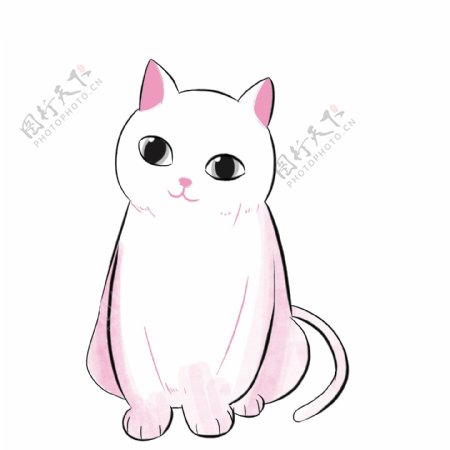 水墨手绘猫咪中国风可商用免扣可爱猫猫