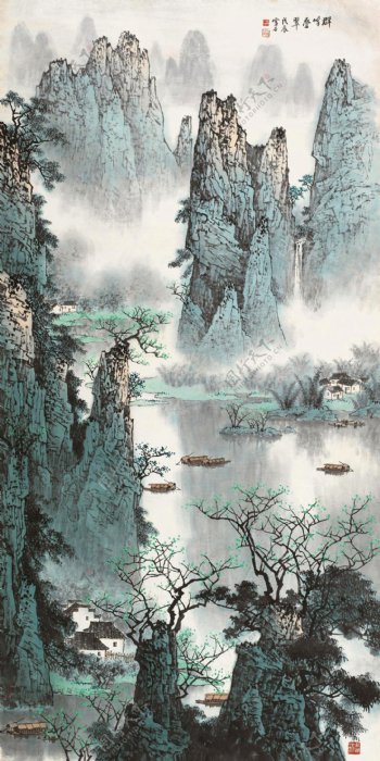 白雪石山水系列国画