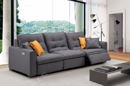 现代风格灰色客厅组合沙发效果图