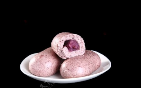 紫淮山包料理美食美食拍摄
