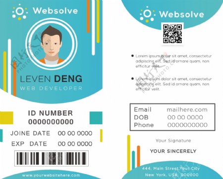 Web开发人员ID卡设计