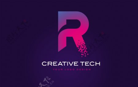 科技感英文LOGO字母R