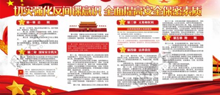 中国风切实强化反间谍意识保密内容宣传展板