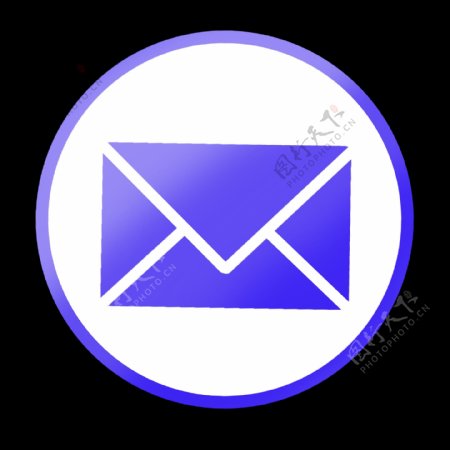 蓝紫色信封样式名片图标