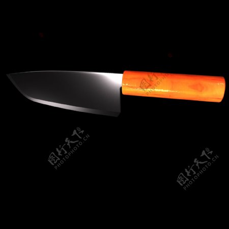 橙色厨房用具刀子插图