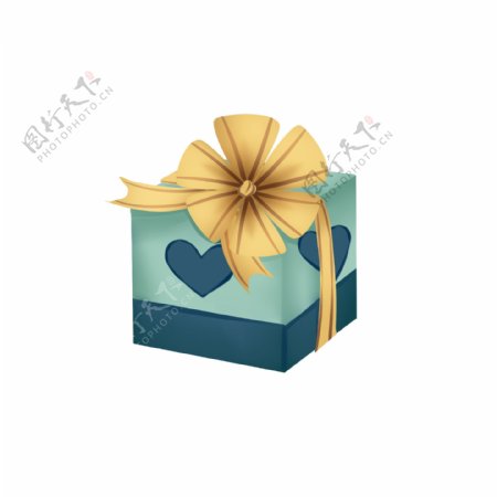 爱心镂空大蝴蝶结花朵礼品盒手绘图案免扣免费下载