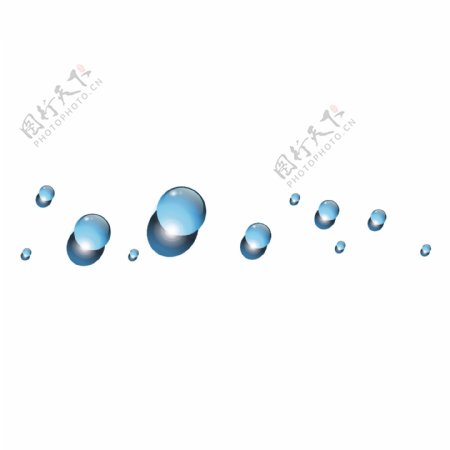 蓝色矢量水滴效果元素