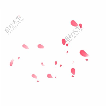 粉色花朵漂浮元素