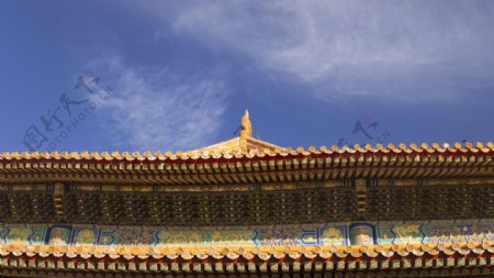 北京天安门故宫紫禁城琉璃瓦屋檐高清风景图