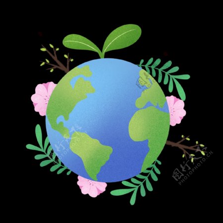 世界地球日绿色地球下载