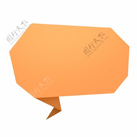 橙色不规则折纸标题框
