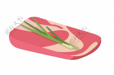 蔬菜大葱卡通插画