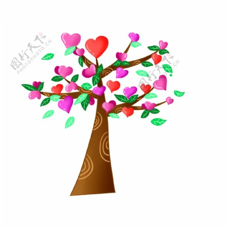 棕色立体创意树插图