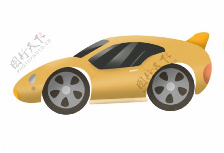 黄色的小汽车插画