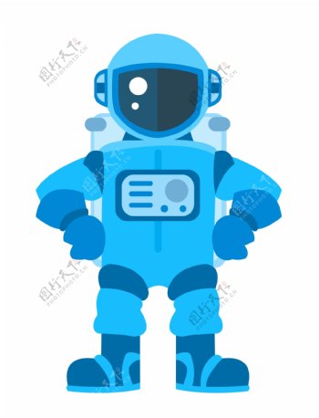 蓝色科技机器人插画