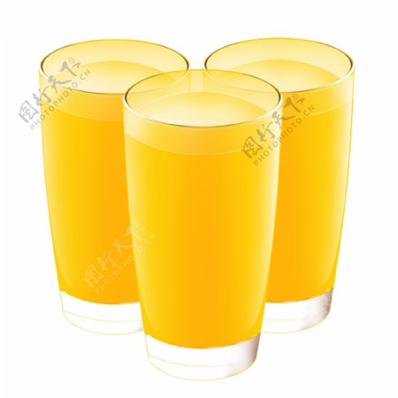 果汁橙汁长杯金黄色竖杯多杯