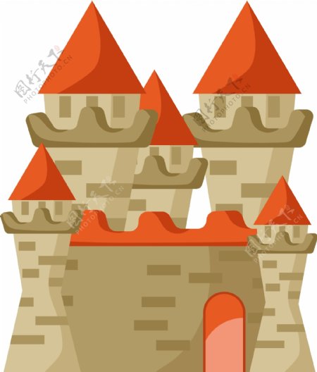 创意城堡装饰插画