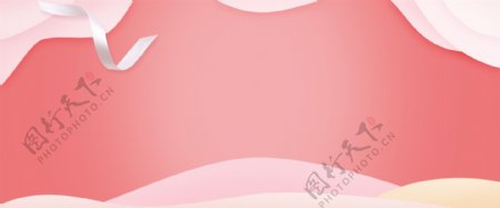妇女节扁平粉色电商海报背景