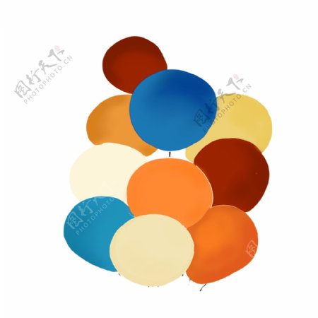 卡通彩色的气球免抠图