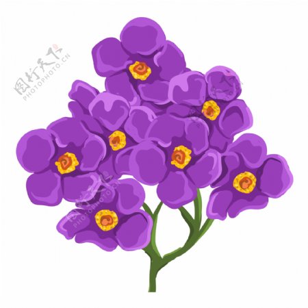 时尚唯美紫色矢量小花