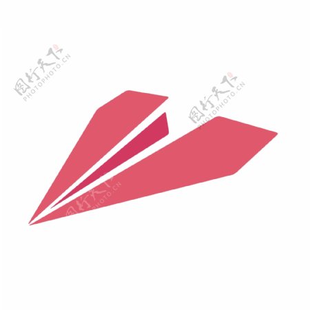 手绘粉红色创意纸飞机