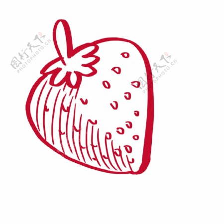 手绘装饰草莓线条插画