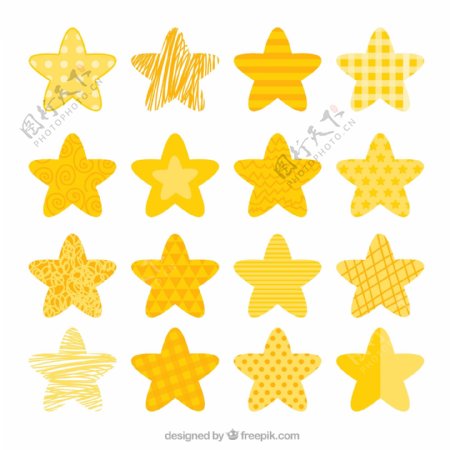 16款黄色花纹星星