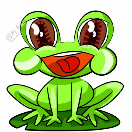 微笑的绿色青蛙插画