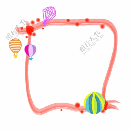 儿童节气球边框插画
