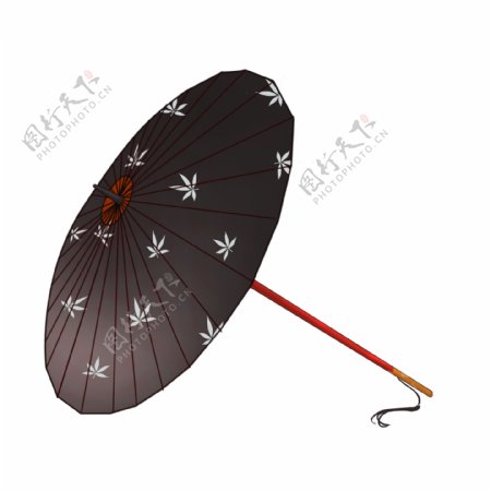 古典油纸伞唯美中国风PNG黑色花