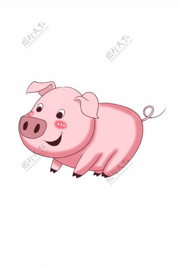 粉色的动物卡通可爱粉色