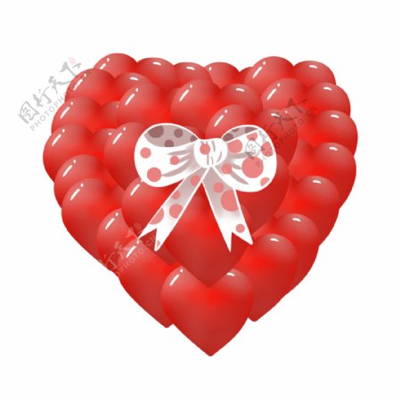 红色心形浪漫气球