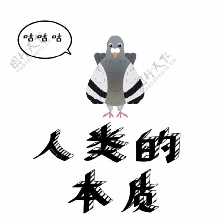 网络流行语鸽子搞笑表情包手绘艺术字