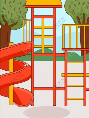 儿童乐园滑滑梯背景设计