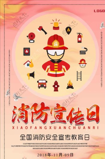 消防宣传日海报