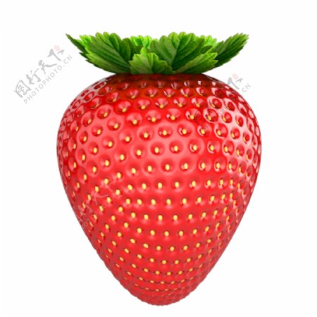 C4D红色新鲜草莓水果元素