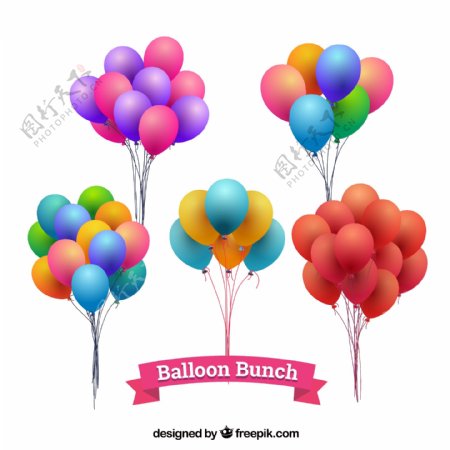 5款彩色气球束设计