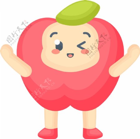 卡通苹果可爱水果矢量元素