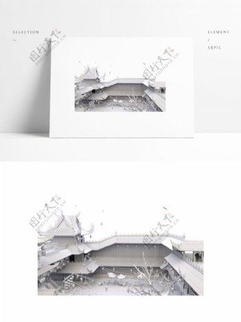 中国古建筑小院模型